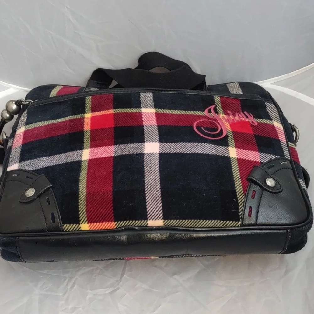 Vintage Juicy Couture Black and Red Plaid Bag - Picture 9 of 13